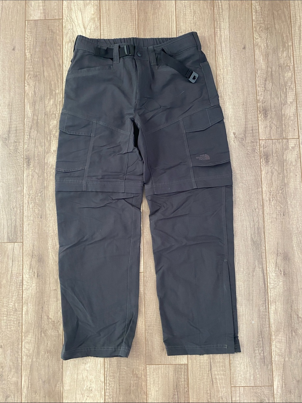 The North Face Men's Black Cargo Pants with Integrated Belt